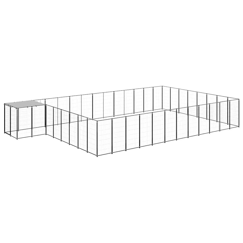 vidaXL Hundezwinger Schwarz 30,25 m² Stahl