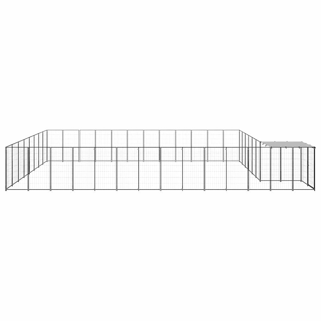 vidaXL Hundezwinger Schwarz 30,25 m² Stahl