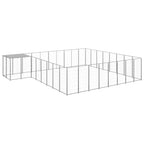 vidaXL Hundezwinger Silbern 20,57 m² Stahl