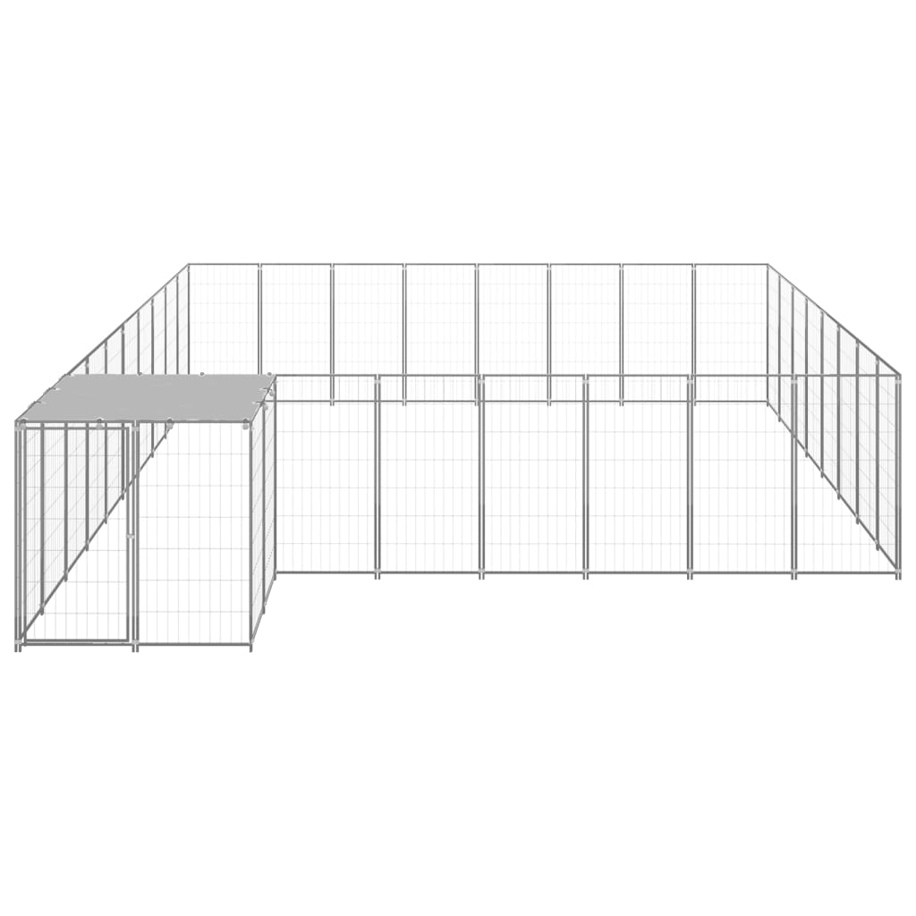 vidaXL Hundezwinger Silbern 20,57 m² Stahl