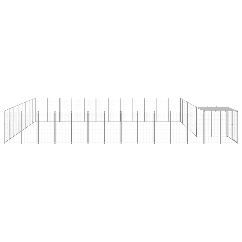 vidaXL Hundezwinger Silbern 30,25 m² Stahl
