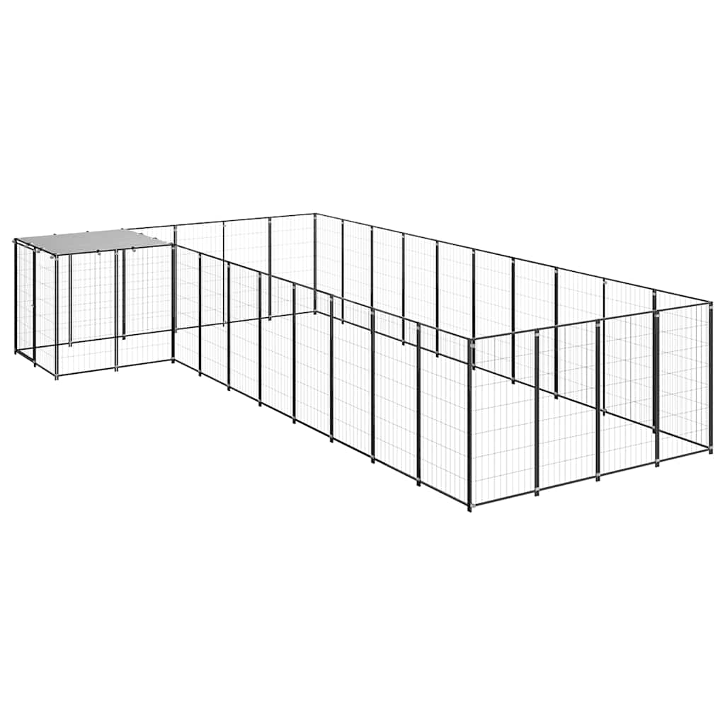 vidaXL Hundezwinger Schwarz 13,31 m² Stahl