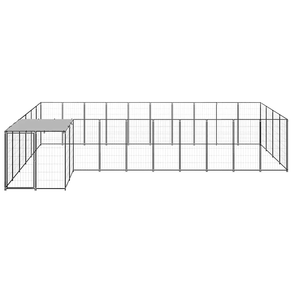 vidaXL Hundezwinger Schwarz 13,31 m² Stahl