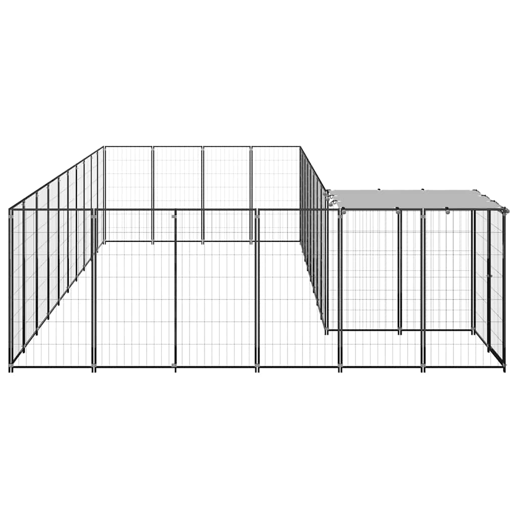 vidaXL Hundezwinger Schwarz 13,31 m² Stahl