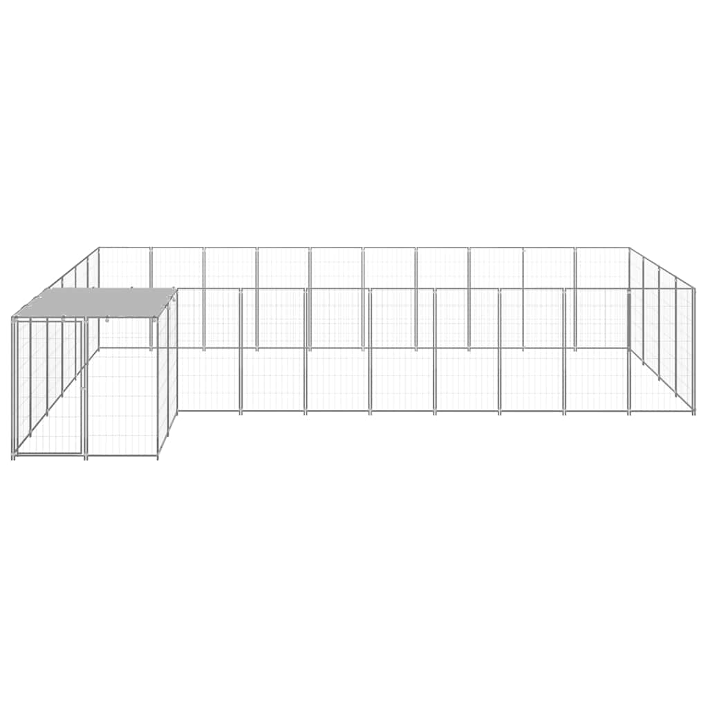 vidaXL Hundezwinger Silbern 13,31 m² Stahl
