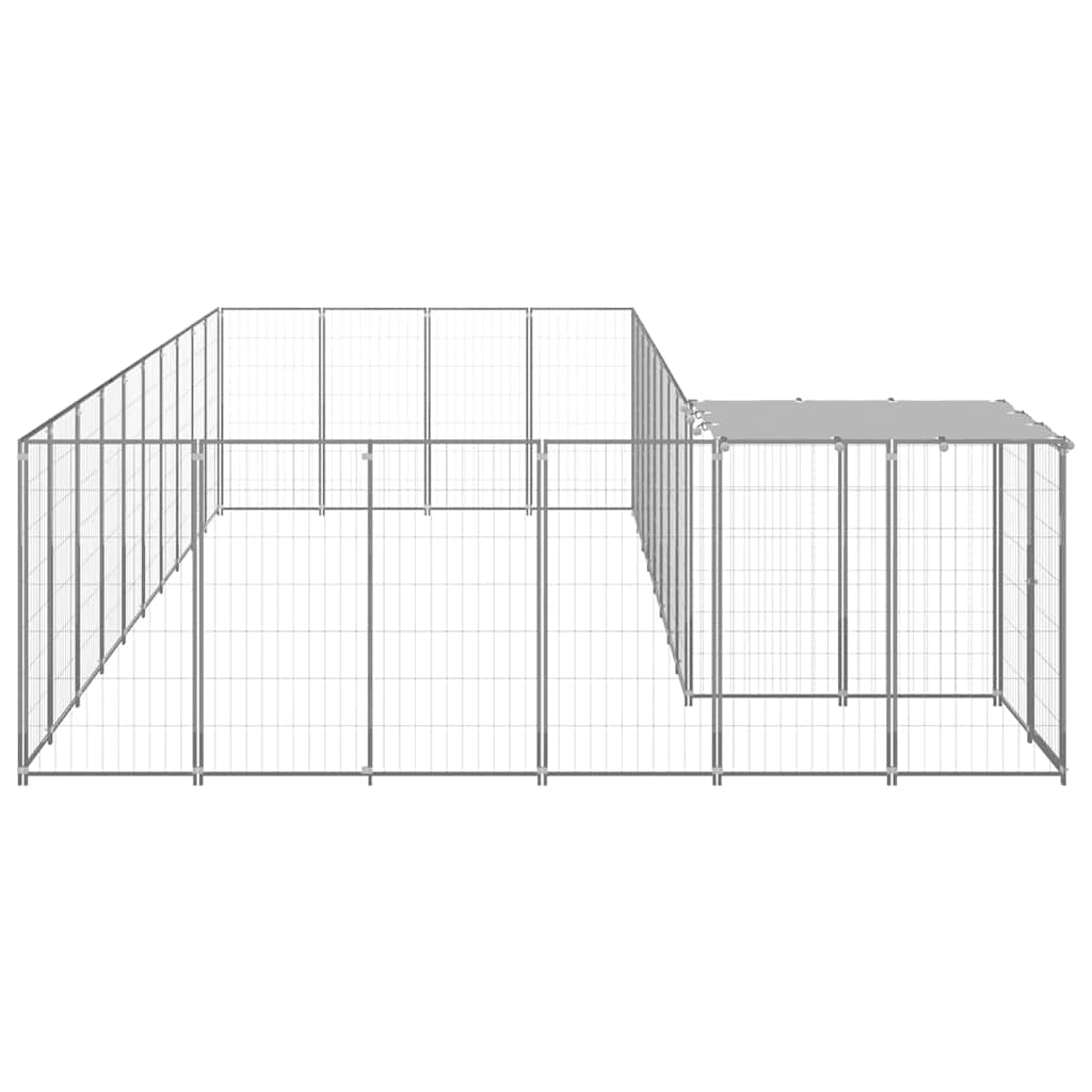 vidaXL Hundezwinger Silbern 13,31 m² Stahl