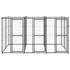 vidaXL Outdoor-Hundezwinger Stahl mit Überdachung 7,26 m²