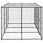 vidaXL Outdoor-Hundezwinger Stahl mit Überdachung 7,26 m²