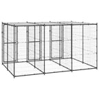 vidaXL Outdoor-Hundezwinger Stahl mit Überdachung 7,26 m²