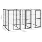 vidaXL Outdoor-Hundezwinger Stahl mit Überdachung 7,26 m²