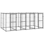 vidaXL Outdoor-Hundezwinger Stahl mit Überdachung 9,68 m²