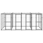 vidaXL Outdoor-Hundezwinger Stahl mit Überdachung 9,68 m²