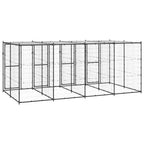 vidaXL Outdoor-Hundezwinger Stahl mit Überdachung 9,68 m²