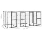 vidaXL Outdoor-Hundezwinger Stahl mit Überdachung 9,68 m²