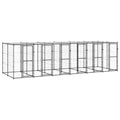 vidaXL Outdoor-Hundezwinger Stahl mit Überdachung 14,52 m²
