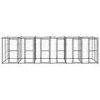 vidaXL Outdoor-Hundezwinger Stahl mit Überdachung 14,52 m²