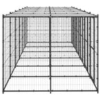 vidaXL Outdoor-Hundezwinger Stahl mit Überdachung 14,52 m²