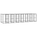 vidaXL Outdoor-Hundezwinger Stahl mit Überdachung 16,94 m²