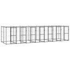 vidaXL Outdoor-Hundezwinger Stahl mit Überdachung 16,94 m²