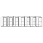 vidaXL Outdoor-Hundezwinger Stahl mit Überdachung 16,94 m²