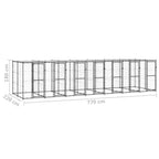 vidaXL Outdoor-Hundezwinger Stahl mit Überdachung 16,94 m²