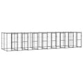 vidaXL Outdoor-Hundezwinger Stahl mit Überdachung 19,36 m²