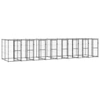 vidaXL Outdoor-Hundezwinger Stahl mit Überdachung 19,36 m²