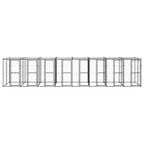 vidaXL Outdoor-Hundezwinger Stahl mit Überdachung 19,36 m²