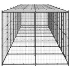 vidaXL Outdoor-Hundezwinger Stahl mit Überdachung 19,36 m²