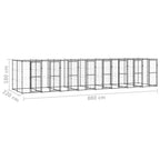 vidaXL Outdoor-Hundezwinger Stahl mit Überdachung 19,36 m²
