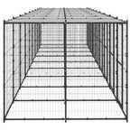 vidaXL Outdoor-Hundezwinger Stahl mit Überdachung 21,78 m²