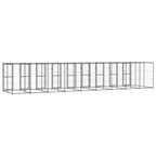 vidaXL Outdoor-Hundezwinger Stahl mit Überdachung 21,78 m²