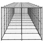 vidaXL Outdoor-Hundezwinger Stahl mit Überdachung 26,62 m²