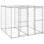 vidaXL Outdoor-Hundezwinger mit Überdachung Verzinkter Stahl 4,84 m²
