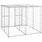 vidaXL Outdoor-Hundezwinger mit Überdachung Verzinkter Stahl 4,84 m²