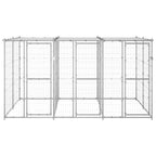 vidaXL Outdoor-Hundezwinger mit Überdachung Verzinkter Stahl 7,26 m²