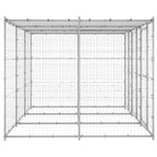 vidaXL Outdoor-Hundezwinger mit Überdachung Verzinkter Stahl 7,26 m²