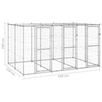 vidaXL Outdoor-Hundezwinger mit Überdachung Verzinkter Stahl 7,26 m²