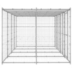 vidaXL Outdoor-Hundezwinger mit Überdachung Verzinkter Stahl 9,68 m²