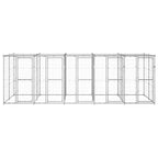 vidaXL Outdoor-Hundezwinger mit Überdachung Verzinkter Stahl 12,1 m²