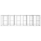 vidaXL Outdoor-Hundezwinger mit Überdachung Verzinkter Stahl 14,52 m²