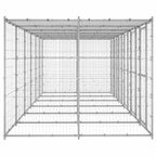 vidaXL Outdoor-Hundezwinger mit Überdachung Verzinkter Stahl 14,52 m²