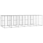 vidaXL Outdoor-Hundezwinger mit Überdachung Verzinkter Stahl 14,52 m²