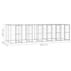 vidaXL Outdoor-Hundezwinger mit Überdachung Verzinkter Stahl 14,52 m²
