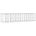 vidaXL Outdoor-Hundezwinger mit Überdachung Verzinkter Stahl 16,94 m²