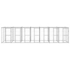 vidaXL Outdoor-Hundezwinger mit Überdachung Verzinkter Stahl 16,94 m²