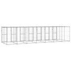 vidaXL Outdoor-Hundezwinger mit Überdachung Verzinkter Stahl 16,94 m²