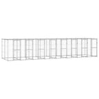 vidaXL Outdoor-Hundezwinger mit Überdachung Verzinkter Stahl 19,36 m²