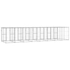 vidaXL Outdoor-Hundezwinger mit Überdachung Verzinkter Stahl 19,36 m²