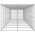 vidaXL Outdoor-Hundezwinger mit Überdachung Verzinkter Stahl 21,78 m²